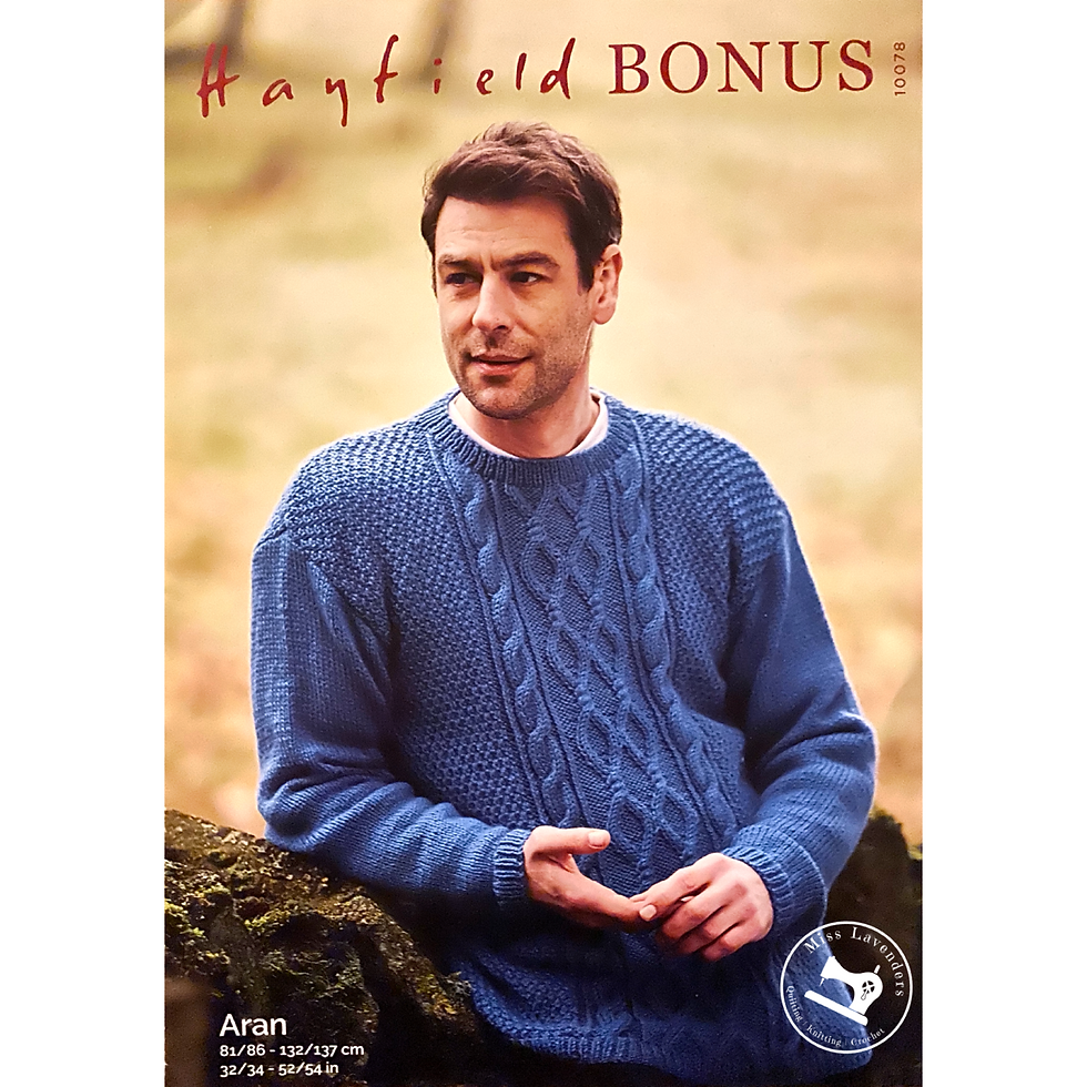 Sirdar Hayfield Mens/Adults Sweater Aran Pattern - 10078
