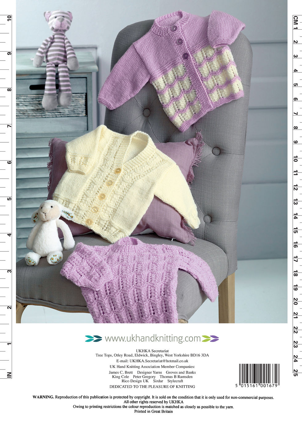 UKHKA 167 Double Knit Baby Cardigans and Sweater Lacy Pattern  - DK