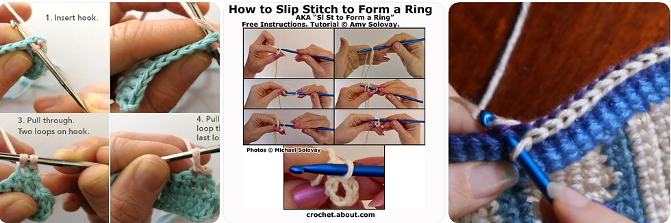 Slip stitch joining crochet round
