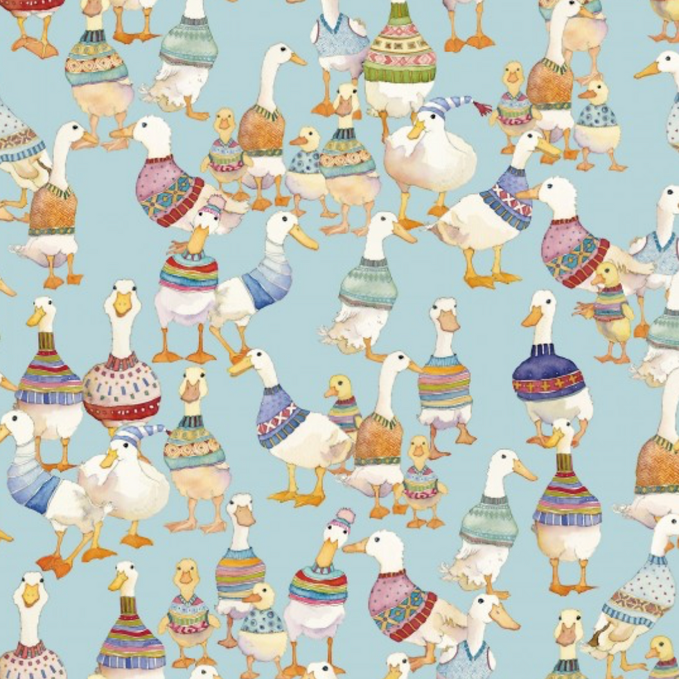 Miniatura: Emma Ball Woolly Collection Cotton Fabric - Sheep, Puffins, Ducks, Alpacas, Cats