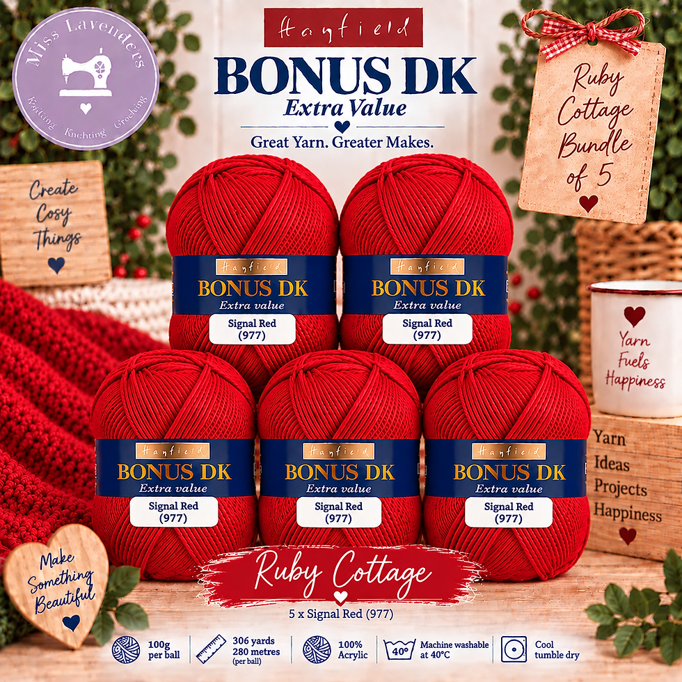 Hayfield Bonus DK – Cherry Cottage Bundle of 5 Red 100g Balls