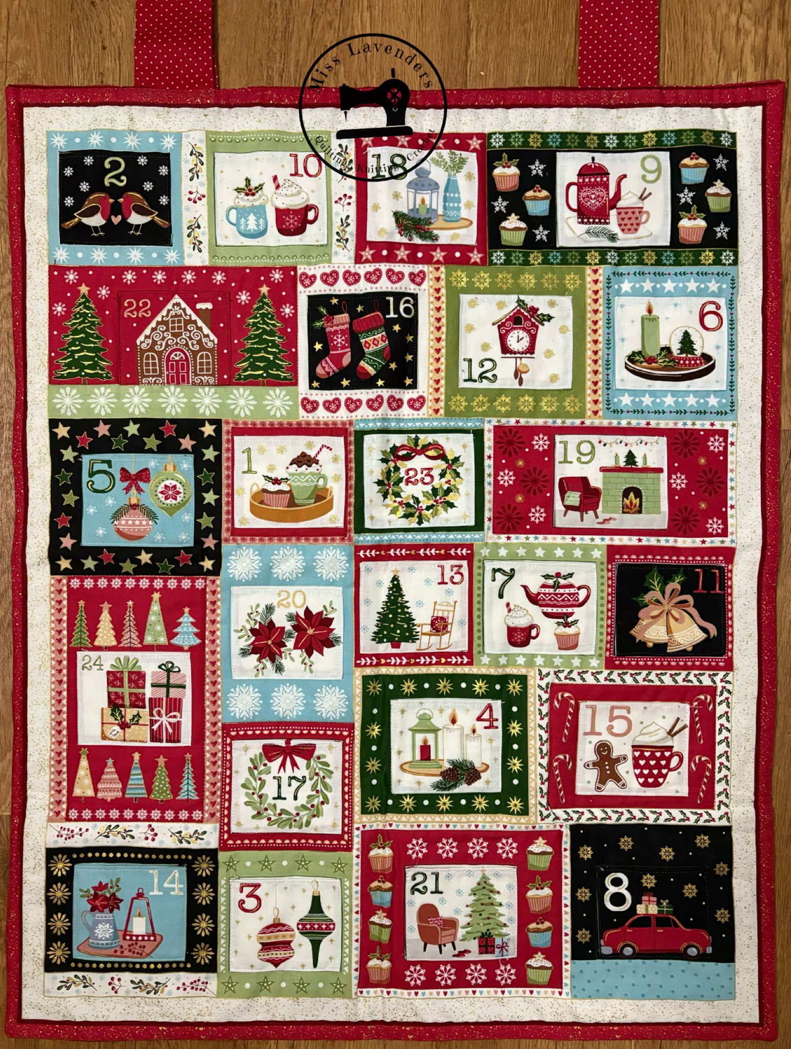 Makower Cosy Christmas Advent Calendar - Fabric Panel 2574/1