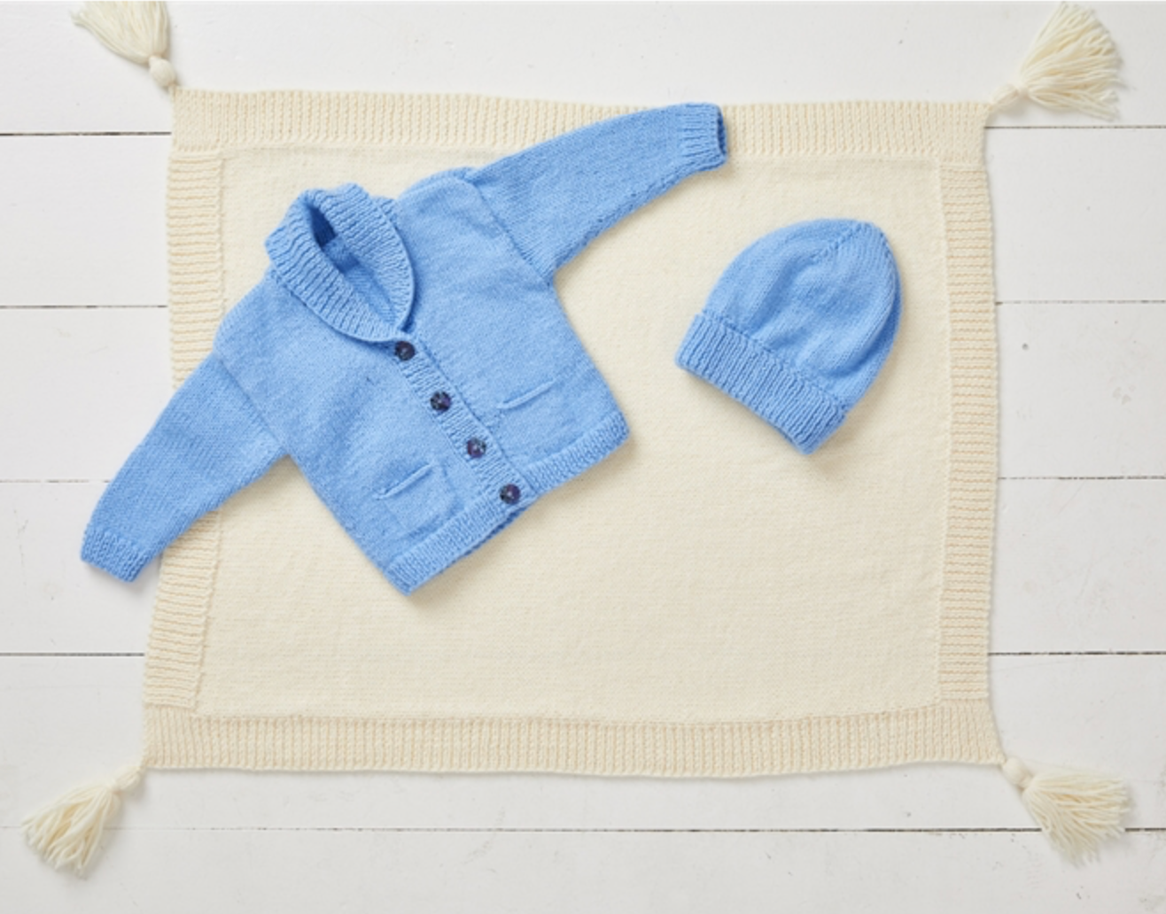 UKHKA 171 Baby Knitting Pattern Jacket, Hat and Blanket Double Knit DK