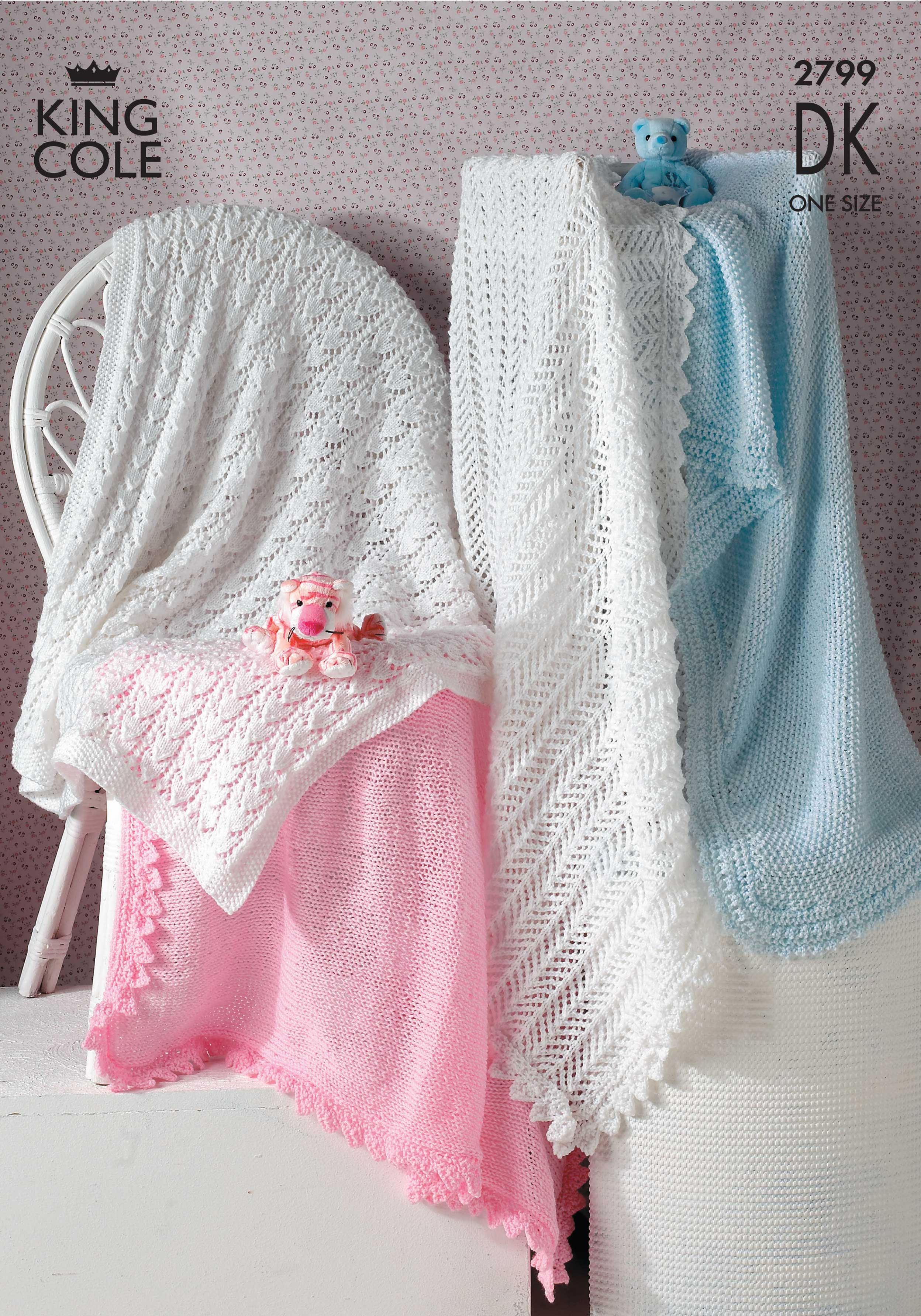 2799 -  King Cole Newborn, premature babyBabies Blankets Shawls - Double Knit