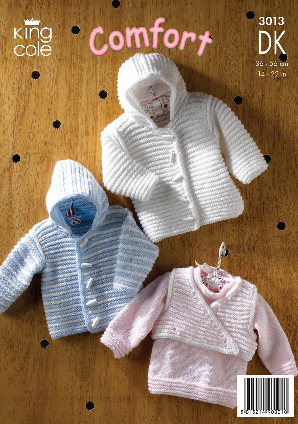 King Cole Babies Hooded Cardigans and Body Warmer- Double Knit 3013