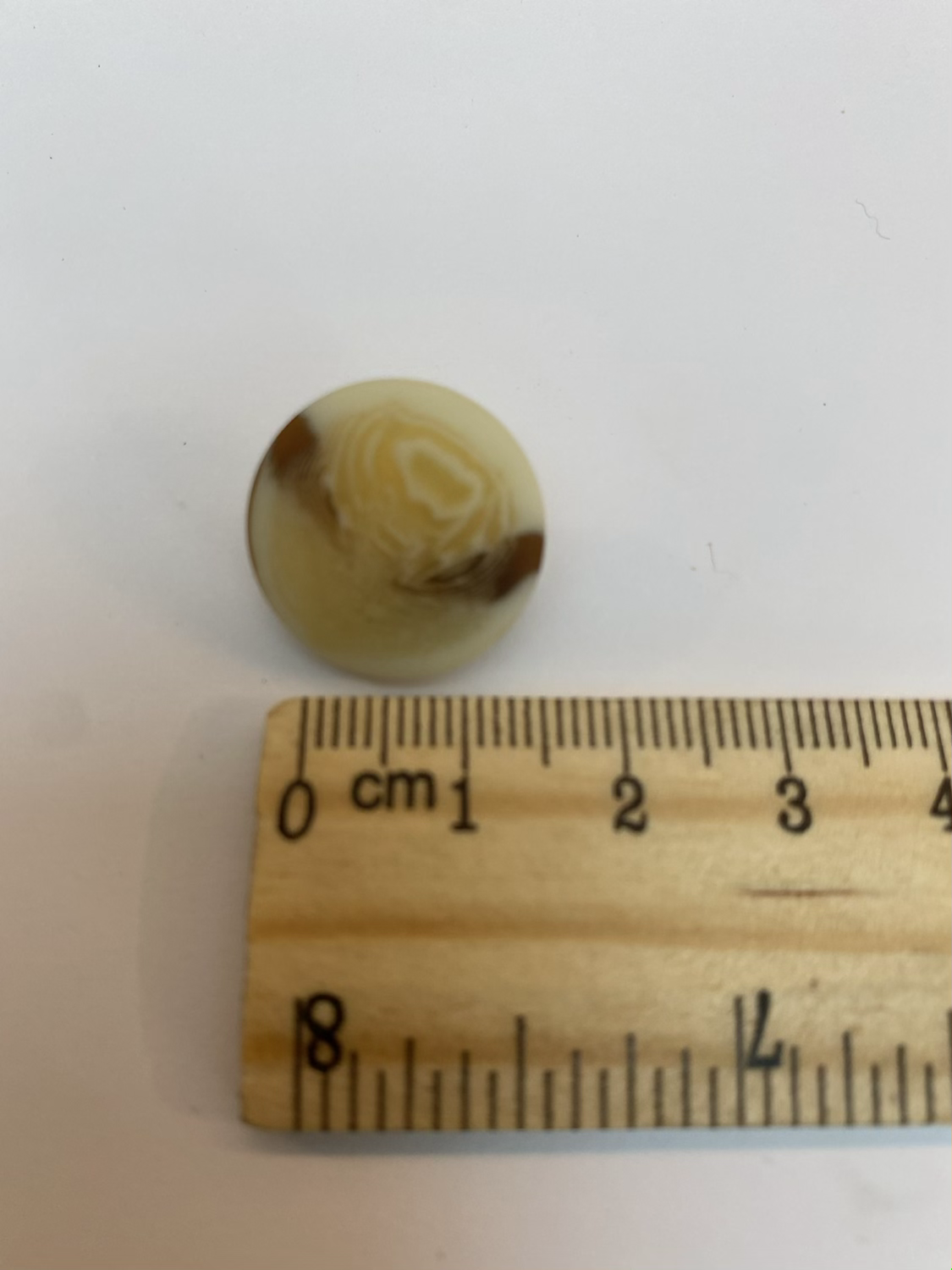 Cream and Brown Round Buttons - Shank - 18mm