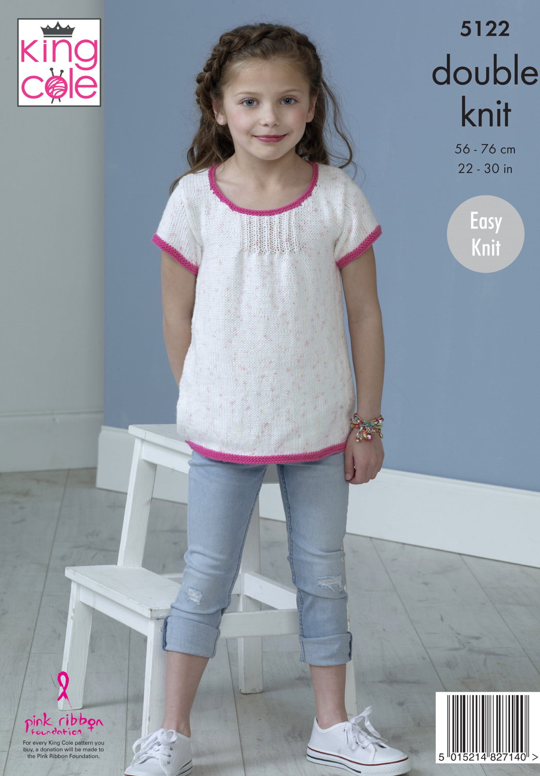 5122 King Cole Childrens Summer Sweater Top and Vest Top - Double Knit