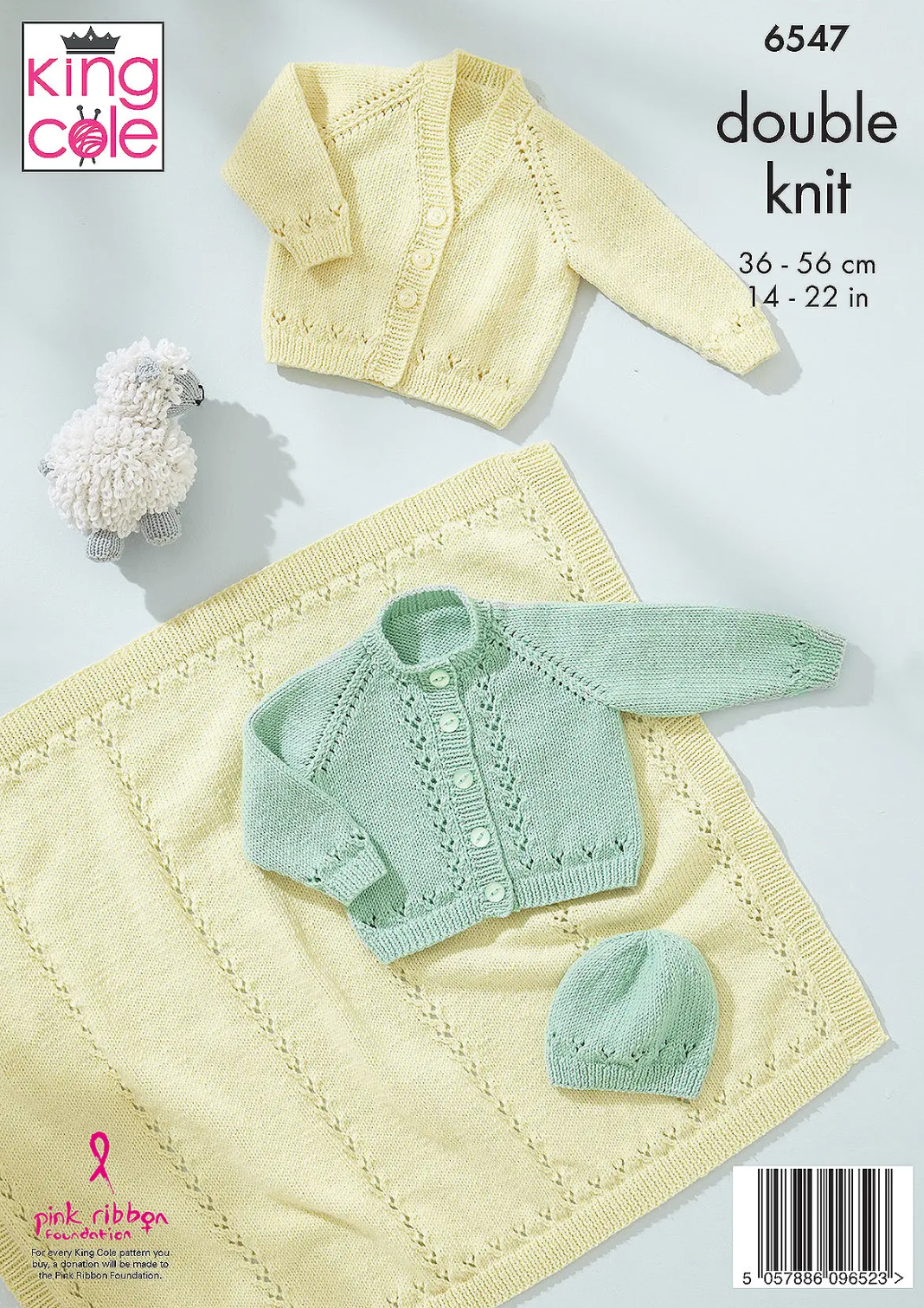 6547 King Cole Knitting Pattern Cardigans, Hat and Blanket Double Knit DK