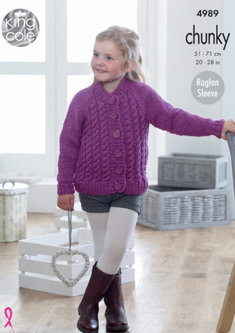 4989 King Cole Childrens Sweater and Cardigan - Chunky
