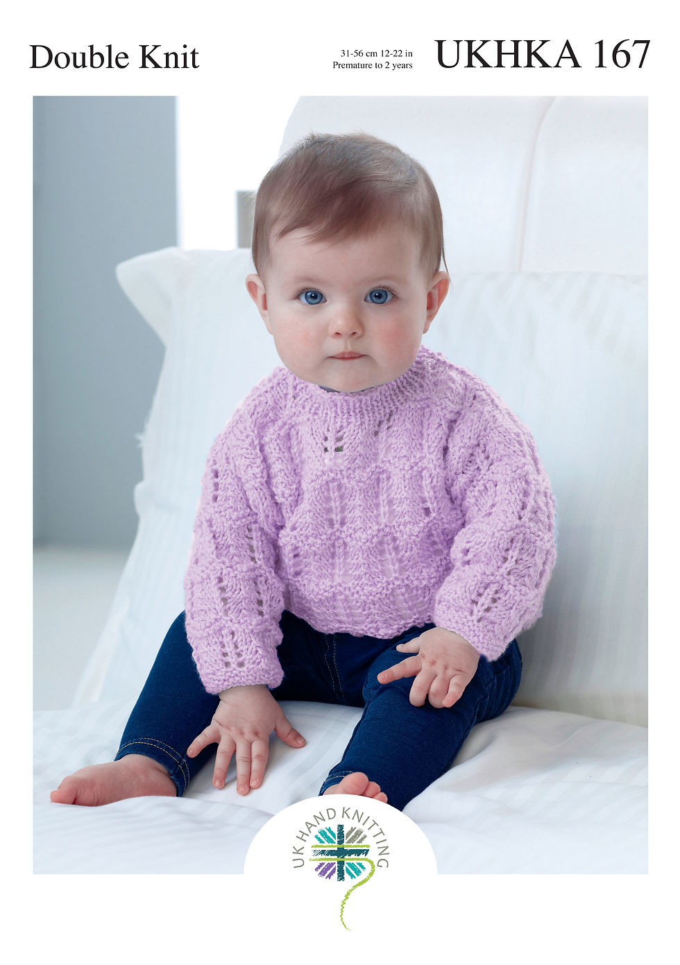 UKHKA 167 Double Knit Baby Cardigans and Sweater Lacy Pattern  - DK