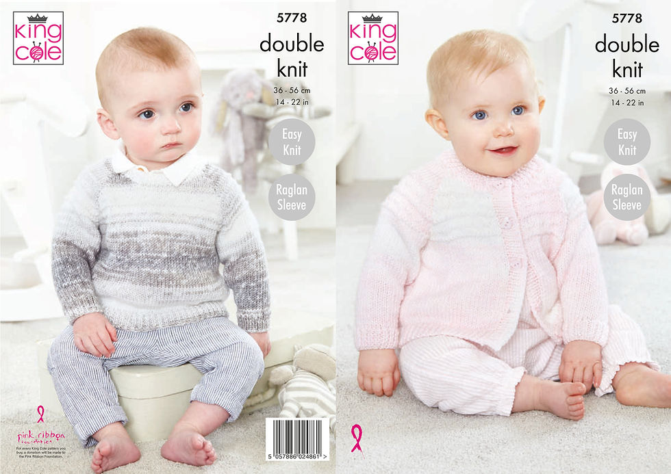 Thumbnail: 5778 King Cole Baby Easy Knit Cardigan and Sweater - Double Knit