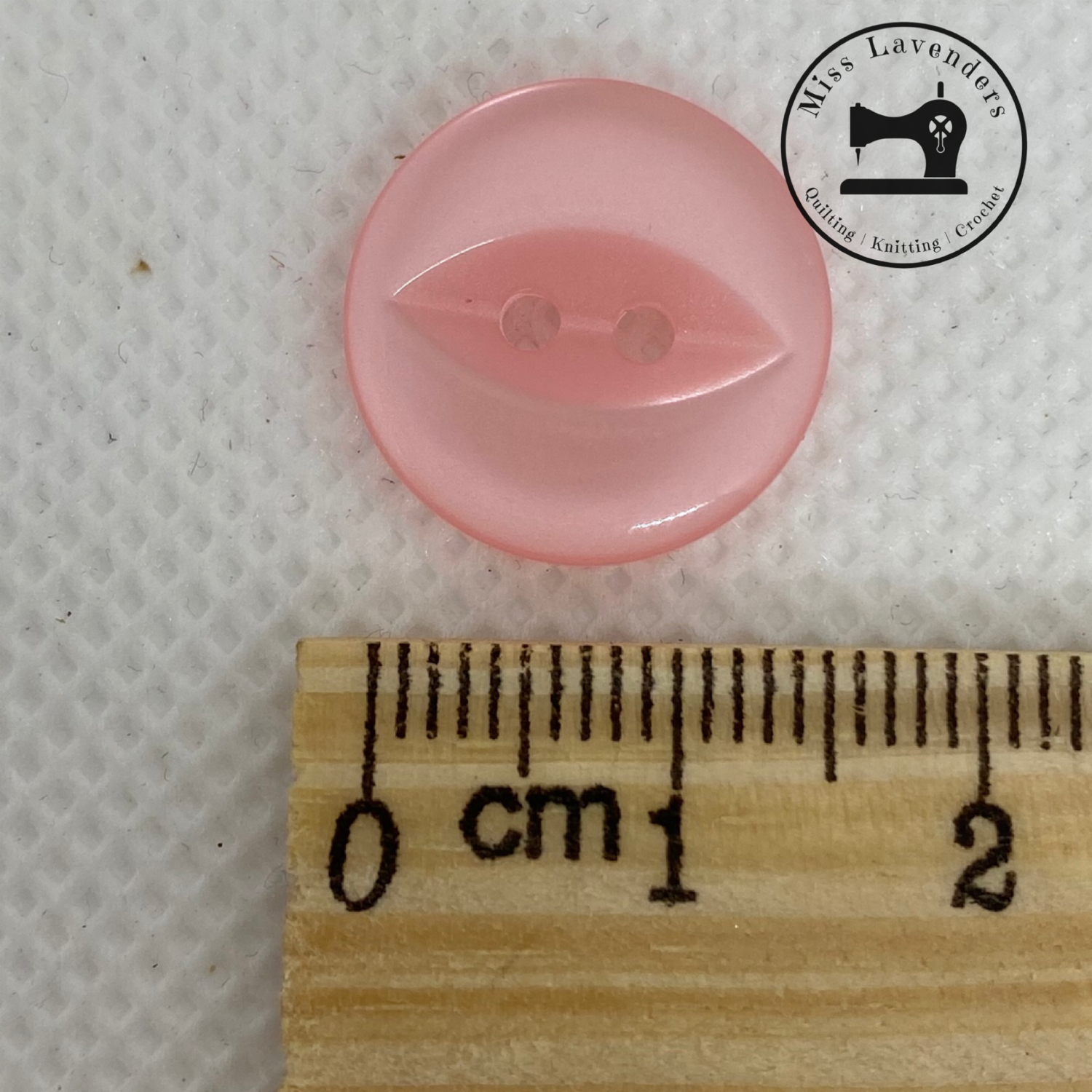 Pale Pink Fisheye 16mm Button