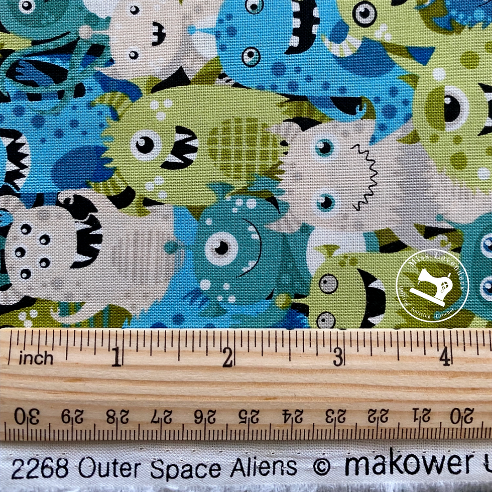 Miniatura: Makower Outer Space Fabric - Aliens 2268/G