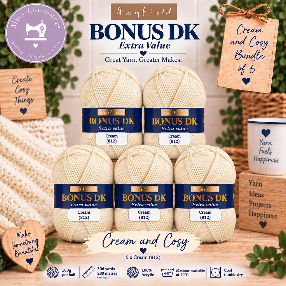 Hayfield Bonus DK – Cosy Cream Bundle of 5 Cream 100g Balls