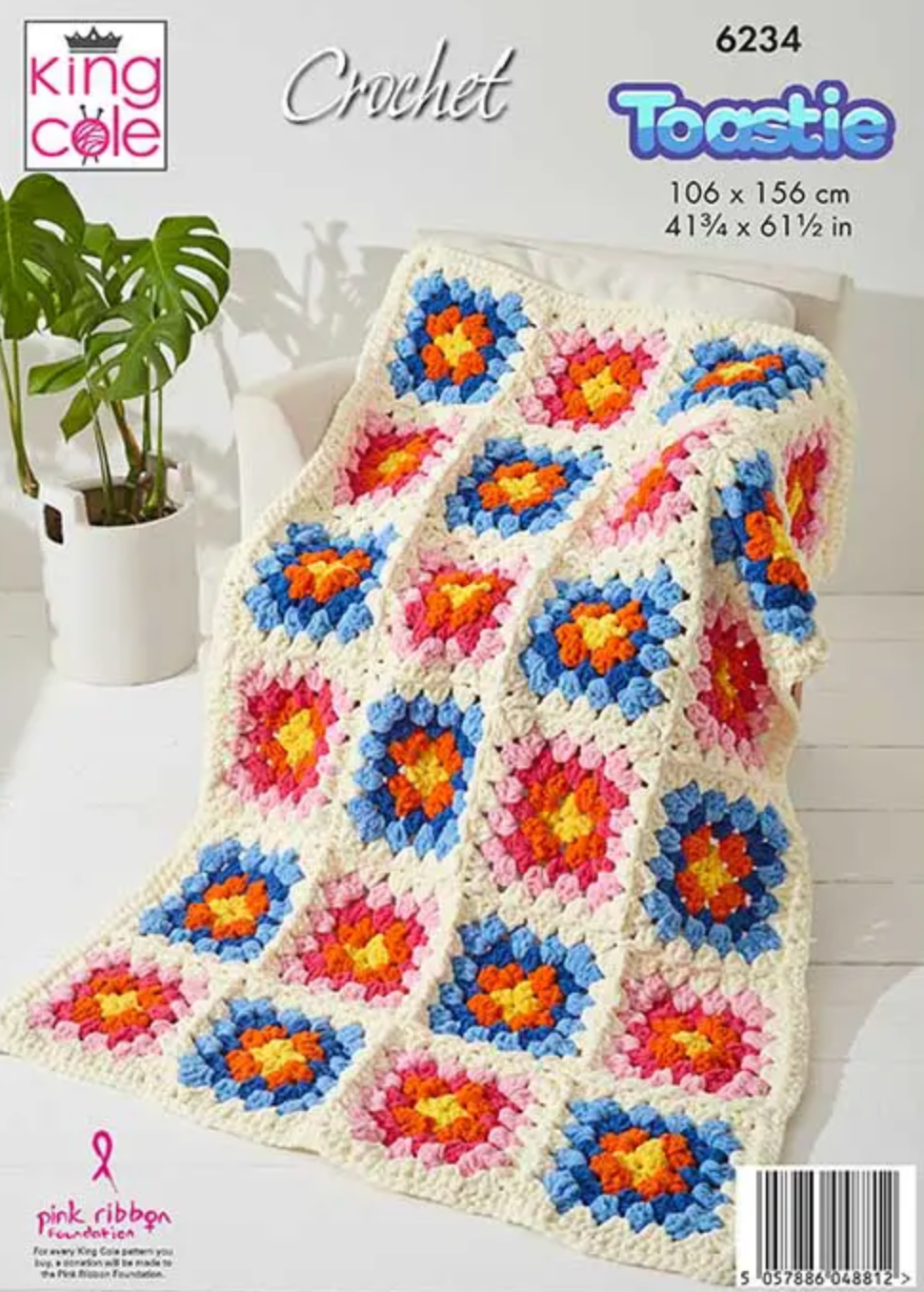 6234 King Cole Crochet Blanket Pattern made with Toastie Super Chunky Yarn