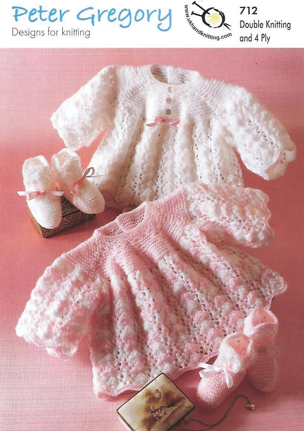 Peter Gregory Babies Double Knit, 4ply Angel Tops and Bootees - 712