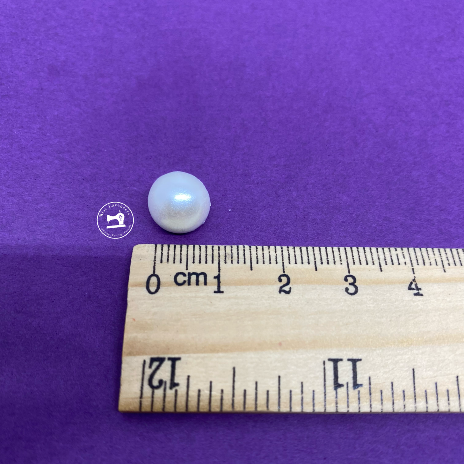 Pearl Effect Raised Round White Button  - 10mm