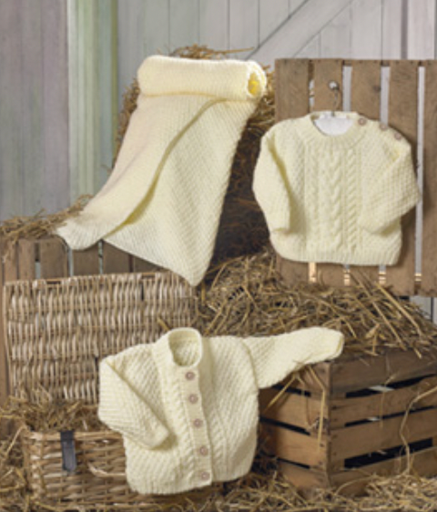 JB783 - James C Brett Babies Baby Childrens Cardigan,Sweater and  Blanket - Aran