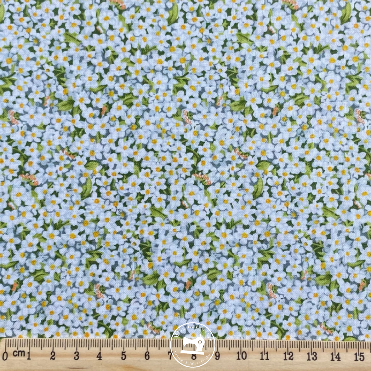Makower Summer Garden Blossom White Fabric