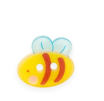 2 Hole Bee Button – 15mm - 2 Hole Novelty Craft Button