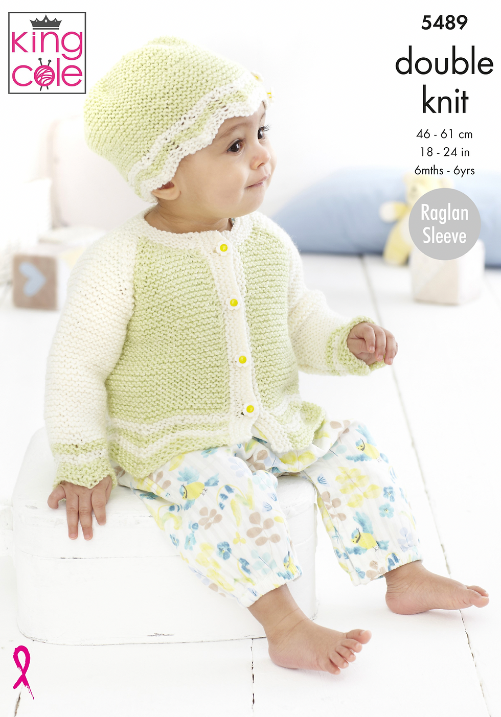 5489 King Cole Babies Cardigan, Hat and Sweater Double Knit DK
