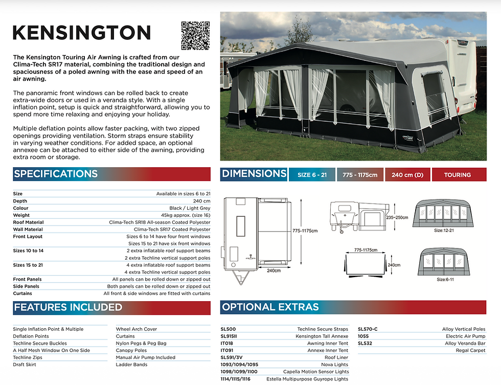Thumbnail: Camptech Kensington Air Caravan Awning + FREE Setup Bundle