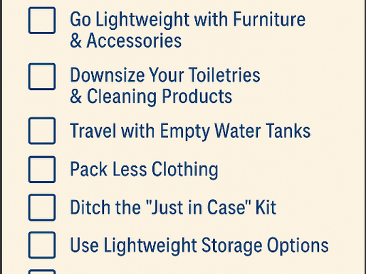 ⚖️ Save Weight, Travel Light: Smart Ways to Reduce Caravan Load