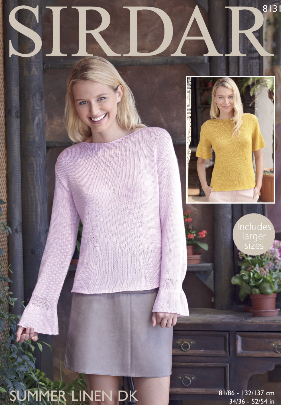 8131 Sirdar Adults Sweater - Double Knit DK summer sweater