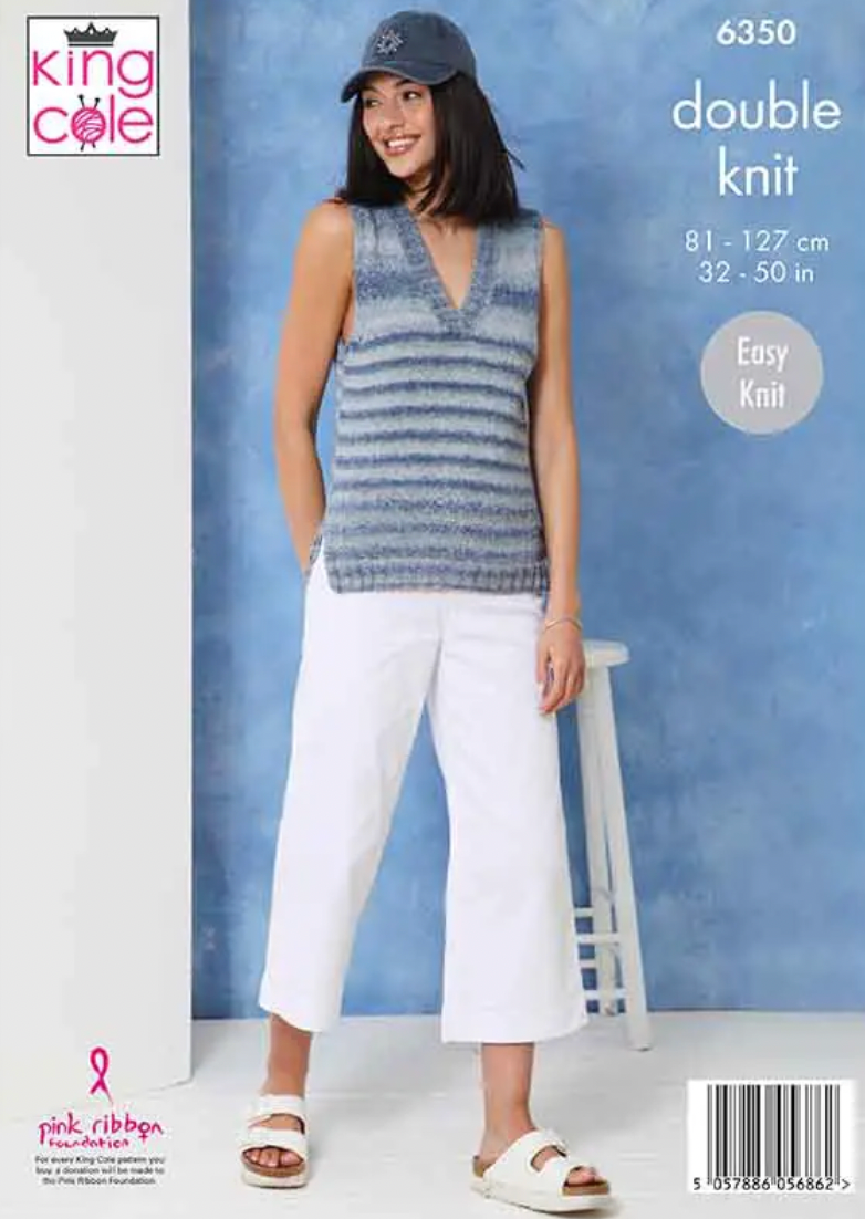 6350 King Cole Adults Summer Tops Slipovers - Jamboree Double DK