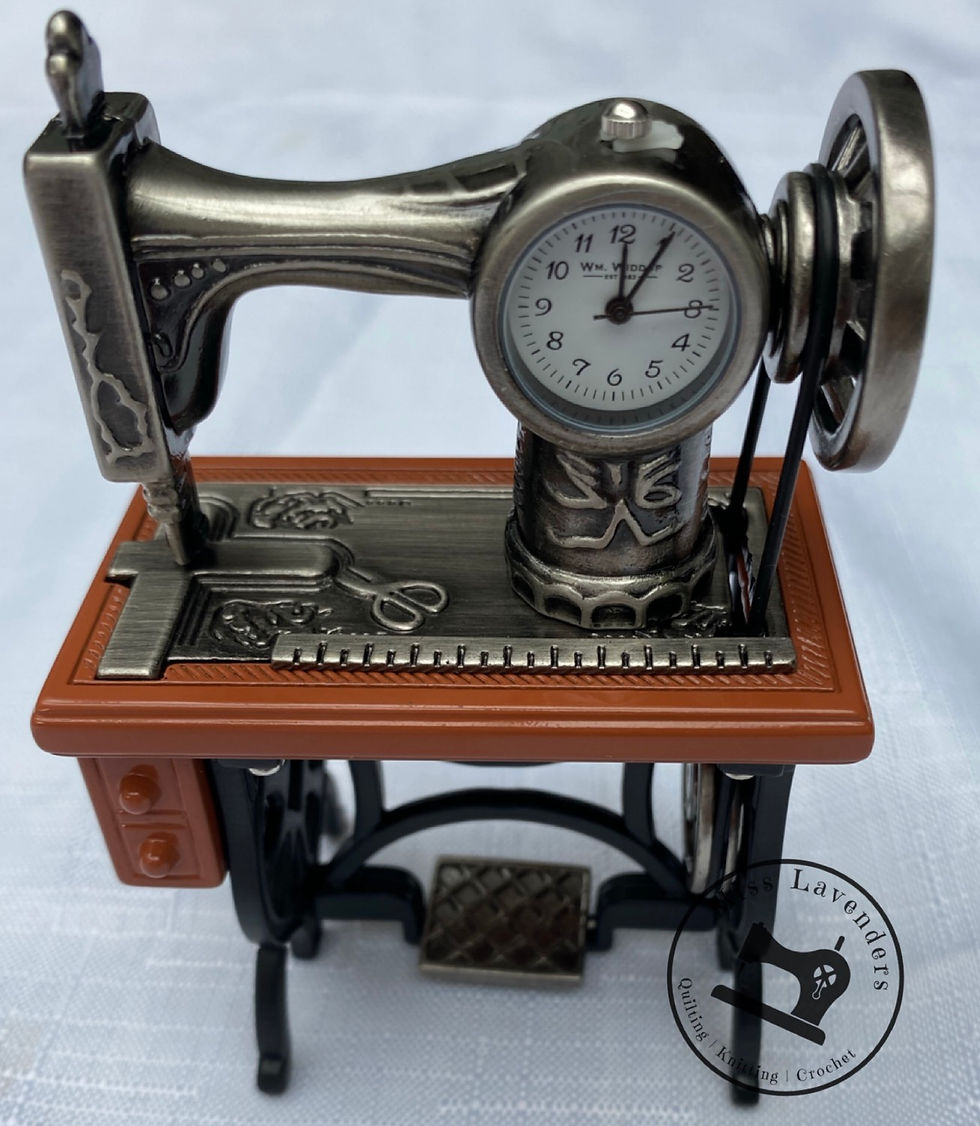 Sewing Machine Miniature Clock - Sewing Table