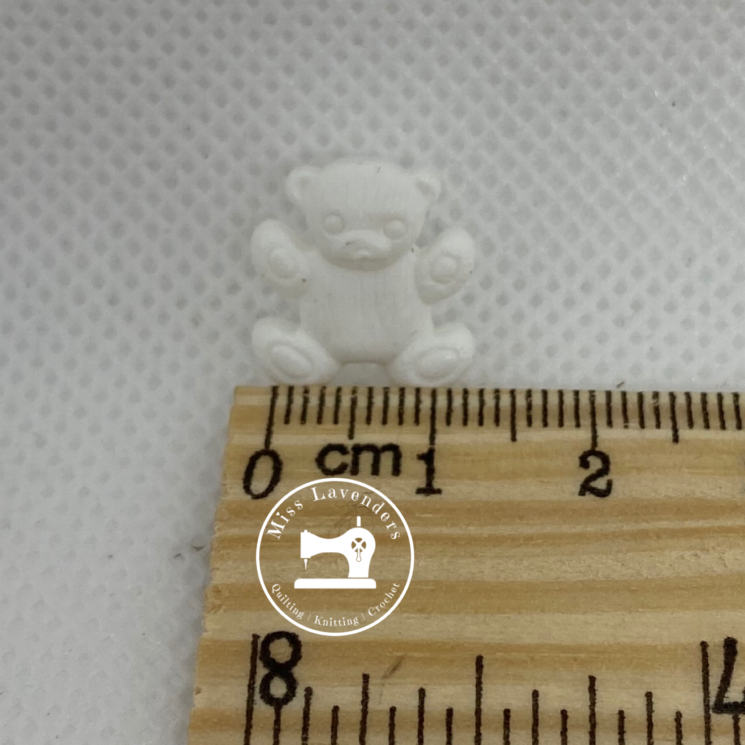 White Teddy Bear Buttons 15mm