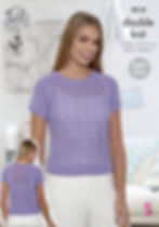4518 King Cole Adults Long and Short Sleeve Lacey Sweaters - Double Knit
