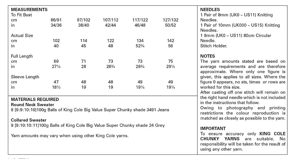 Thumbnail: King Cole Adults Sweaters - Super Chunky 5838