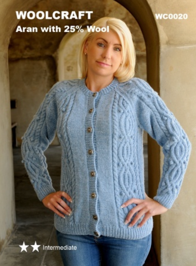 Jarol Woolcraft Adult Cardigan - Aran Pattern WC0020