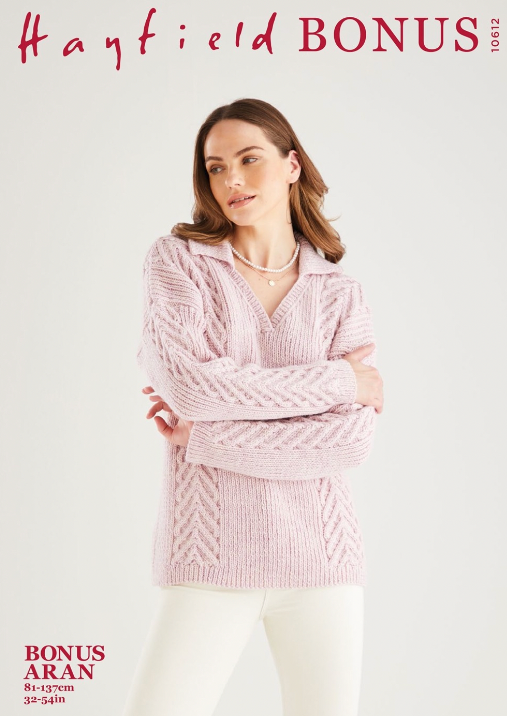 10612 Hayfield Sirdar Adult Ladies Sweater Top - Aran Knitting Pattern Leaflet