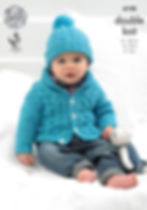4198 King Cole Babies, Childrens Cardigans and Hat - Double Knit