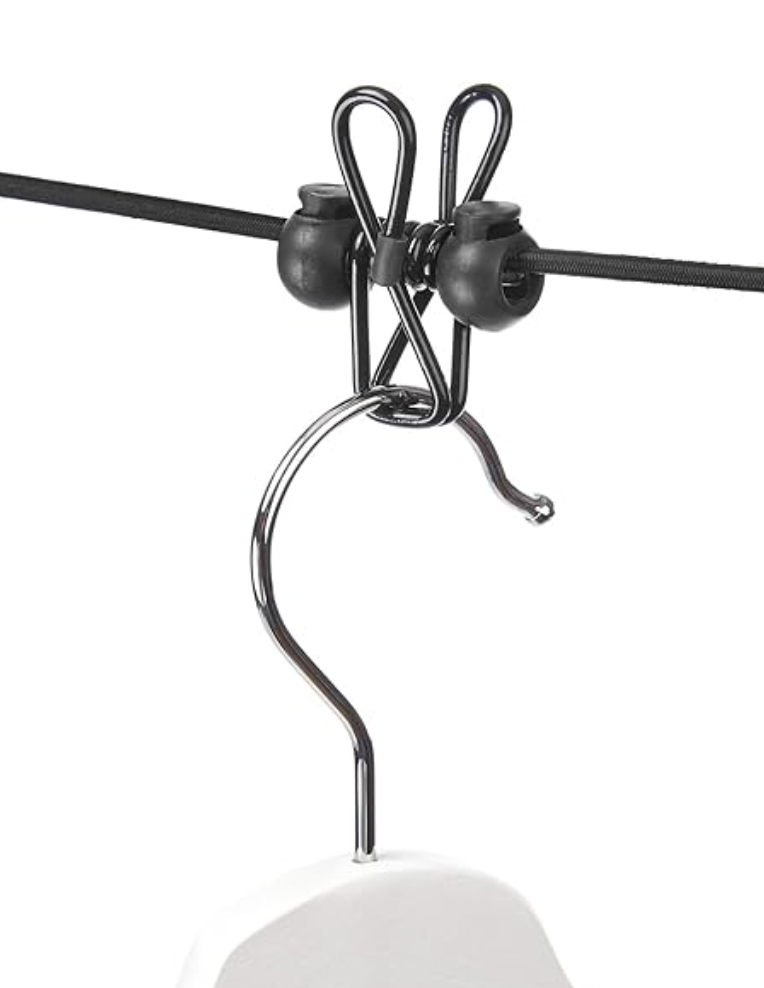 Thumbnail: Rayen Elastic Washing Line with Pegs in Black