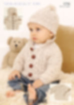1776 Sirdar Snuggly Baby, Toddler, Newborn Birth,7 years,aran look knitted Childrens Cardigans, Sweater and Hat - Double Knit