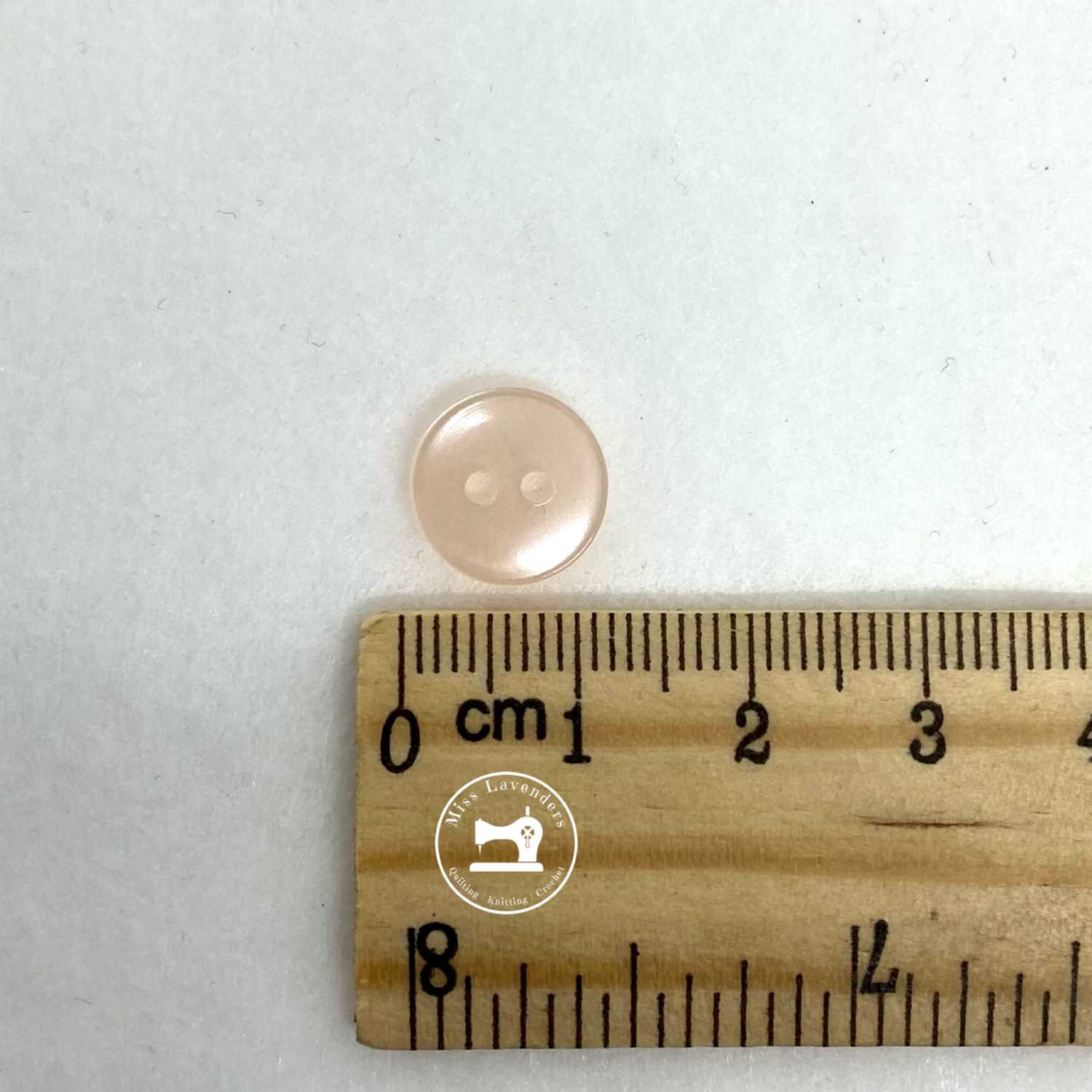 Pale Pink Round Two Hole Buttons - 11mm