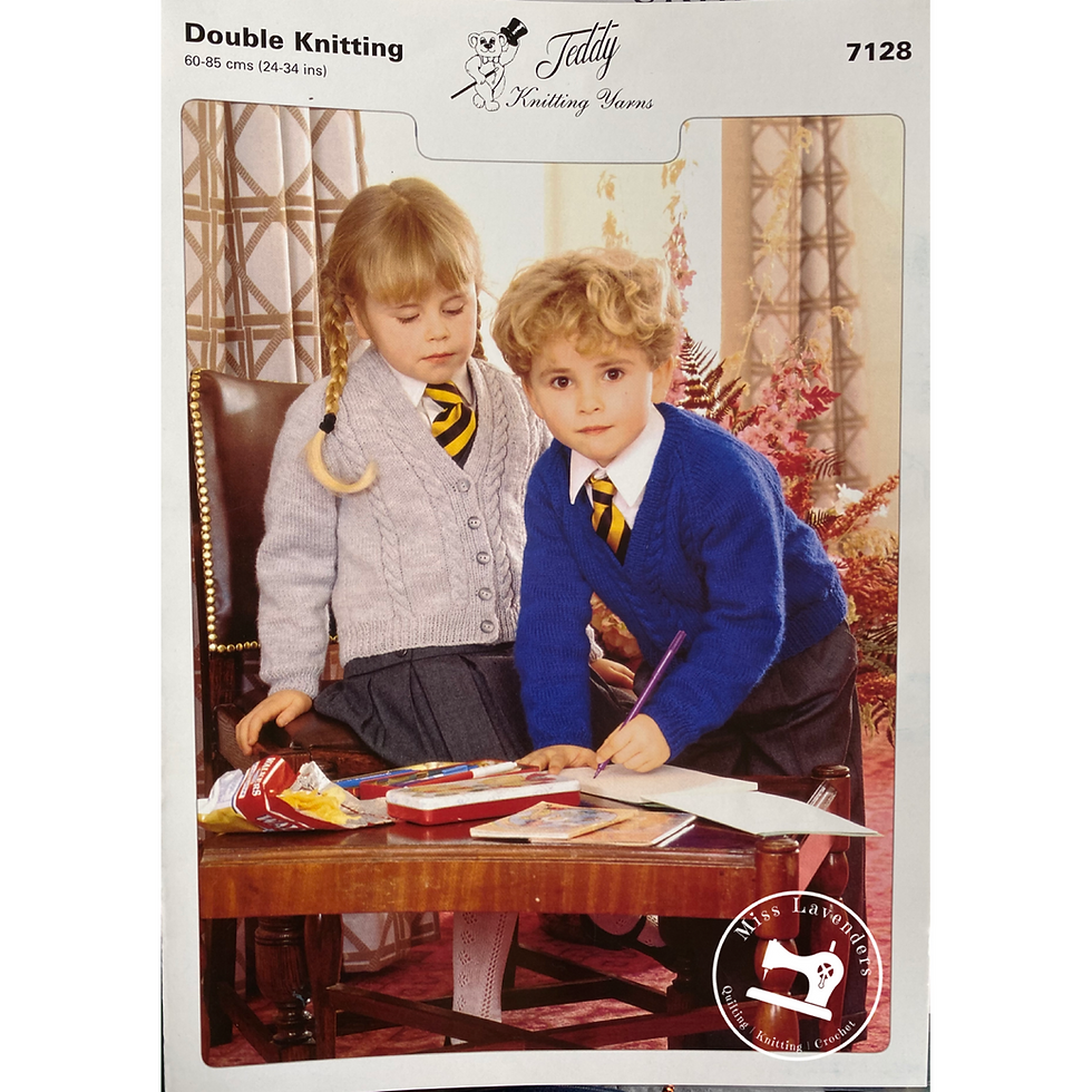 7128 - Teddy Childrens Cardigan and Sweater Double Knit