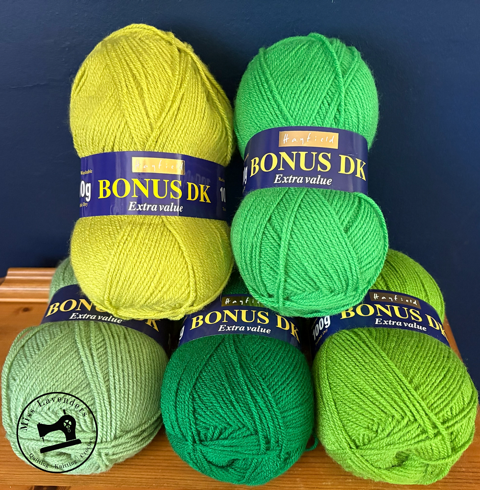 Hayfield Bonus DK -  Yarn Pack - 'Emerald Meadows Greens' - 5 x Double Knit 100g