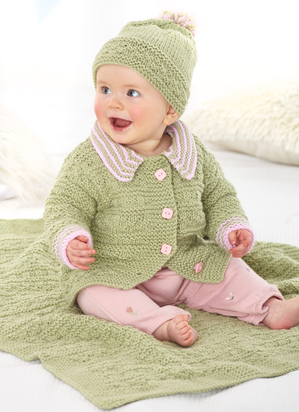 6329 King Cole Baby Jacket, Hat, Hooded Top and Blanket in Comfort Aran