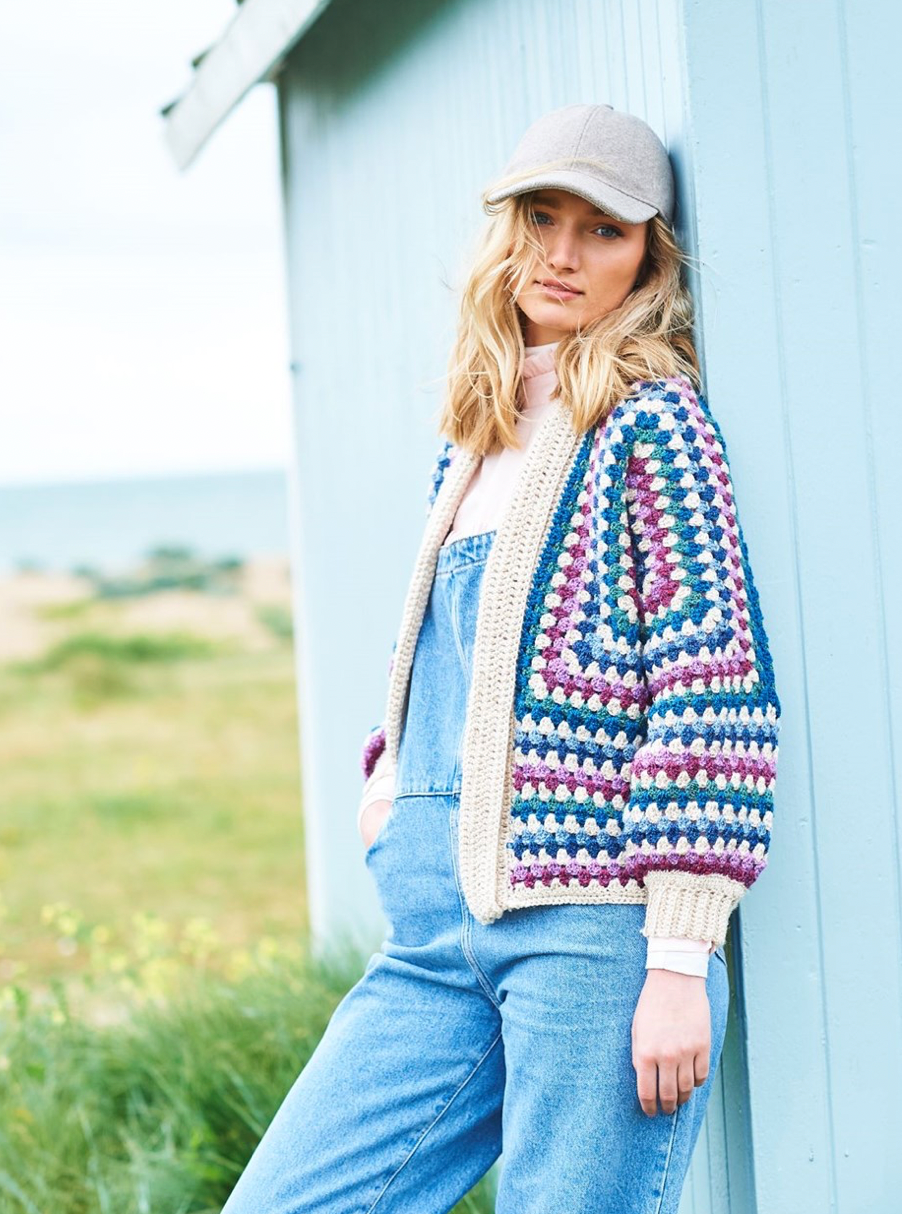 9965 Stylecraft Adult Women's Crochet Granny Hexagon Cardigans Double Knitting