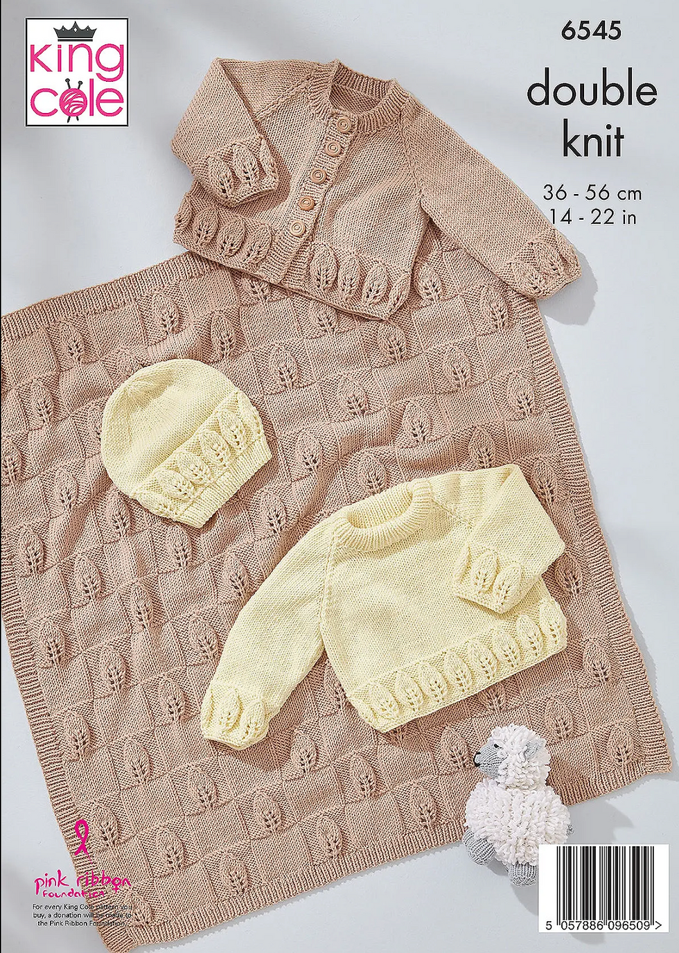 6545 King Cole Babies Knitting Pattern Cardigan, Sweater, Hat, Blanket DK