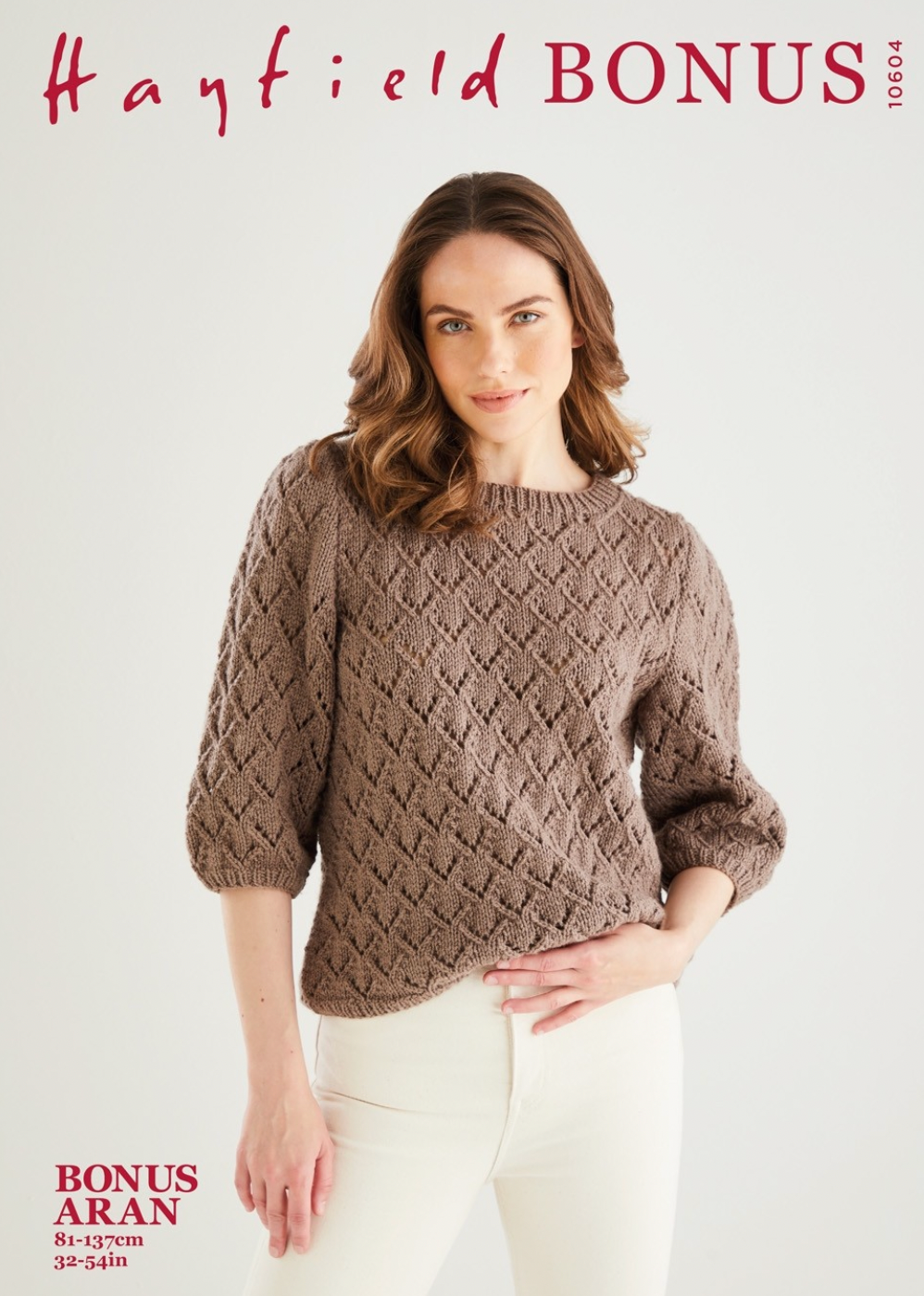 10604 Hayfield Sirdar Adults Lace Pattern Sweater - Aran
