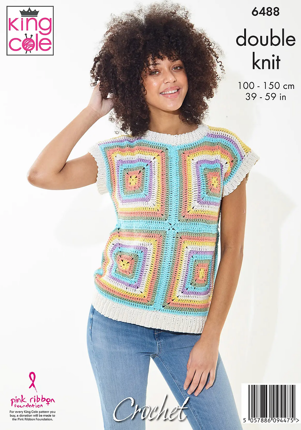 6488 King Cole Adults Crochet Summer Sweaters Double Knit DK