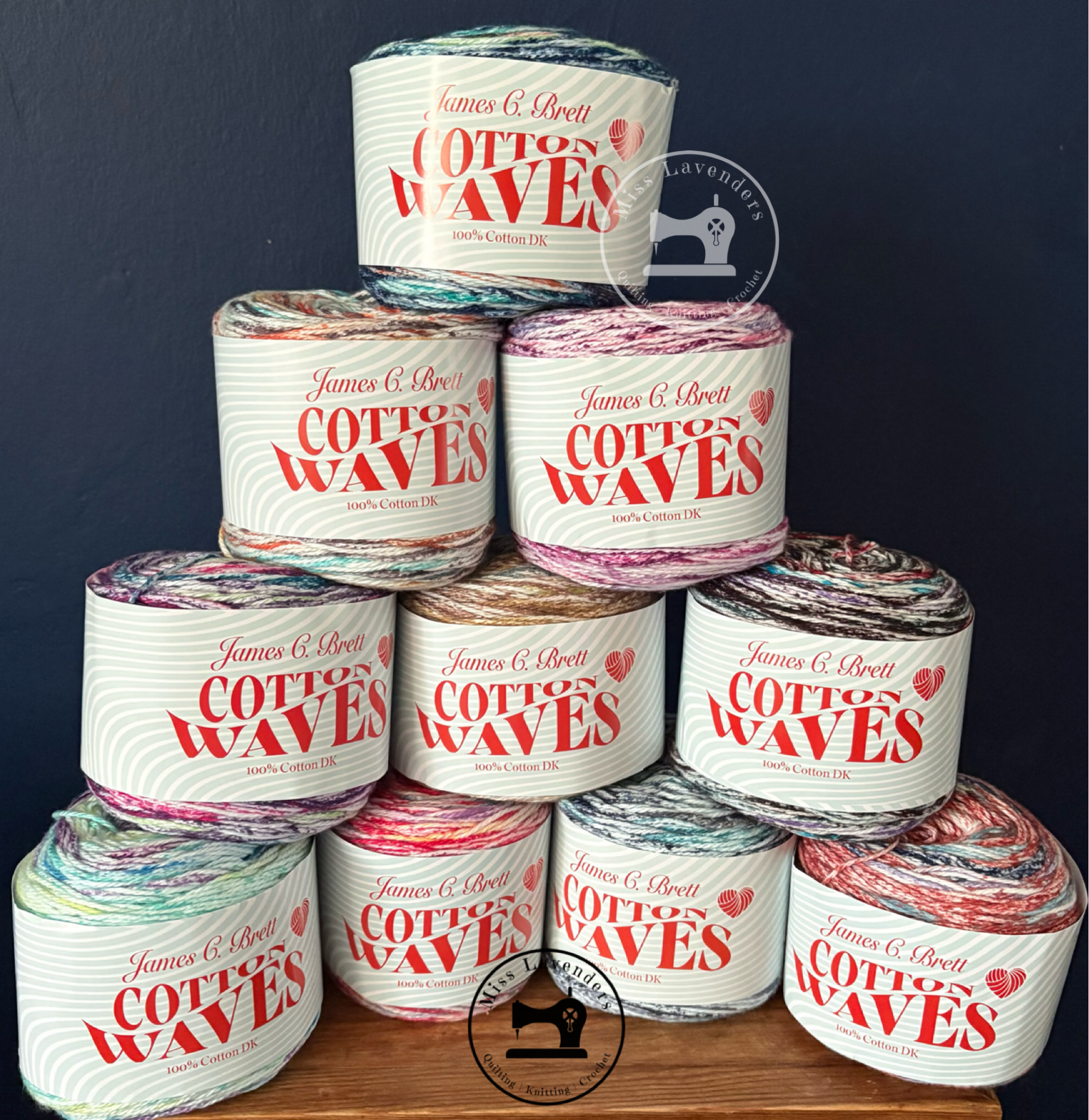 James C Brett Cotton Waves Double Knit DK  - 10 Colours