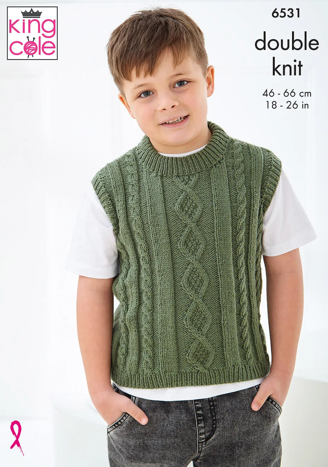6531 King Cole Children's and Toddlers Tank Top and Sweater Knitting Pattern DK