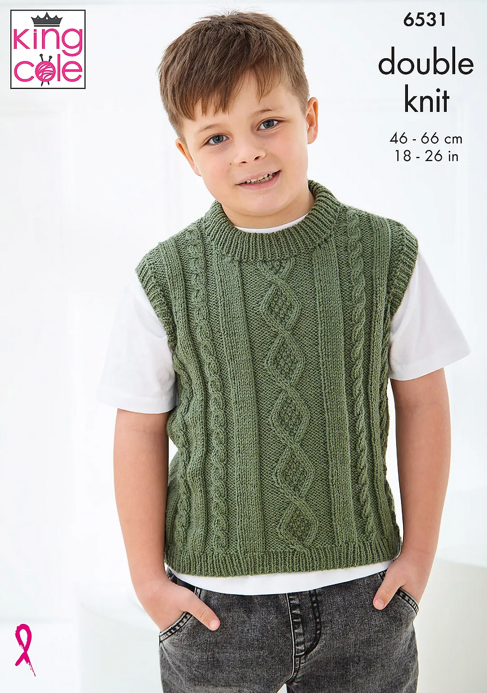 6531 King Cole Children's and Toddlers Tank Top and Sweater Knitting Pattern DK