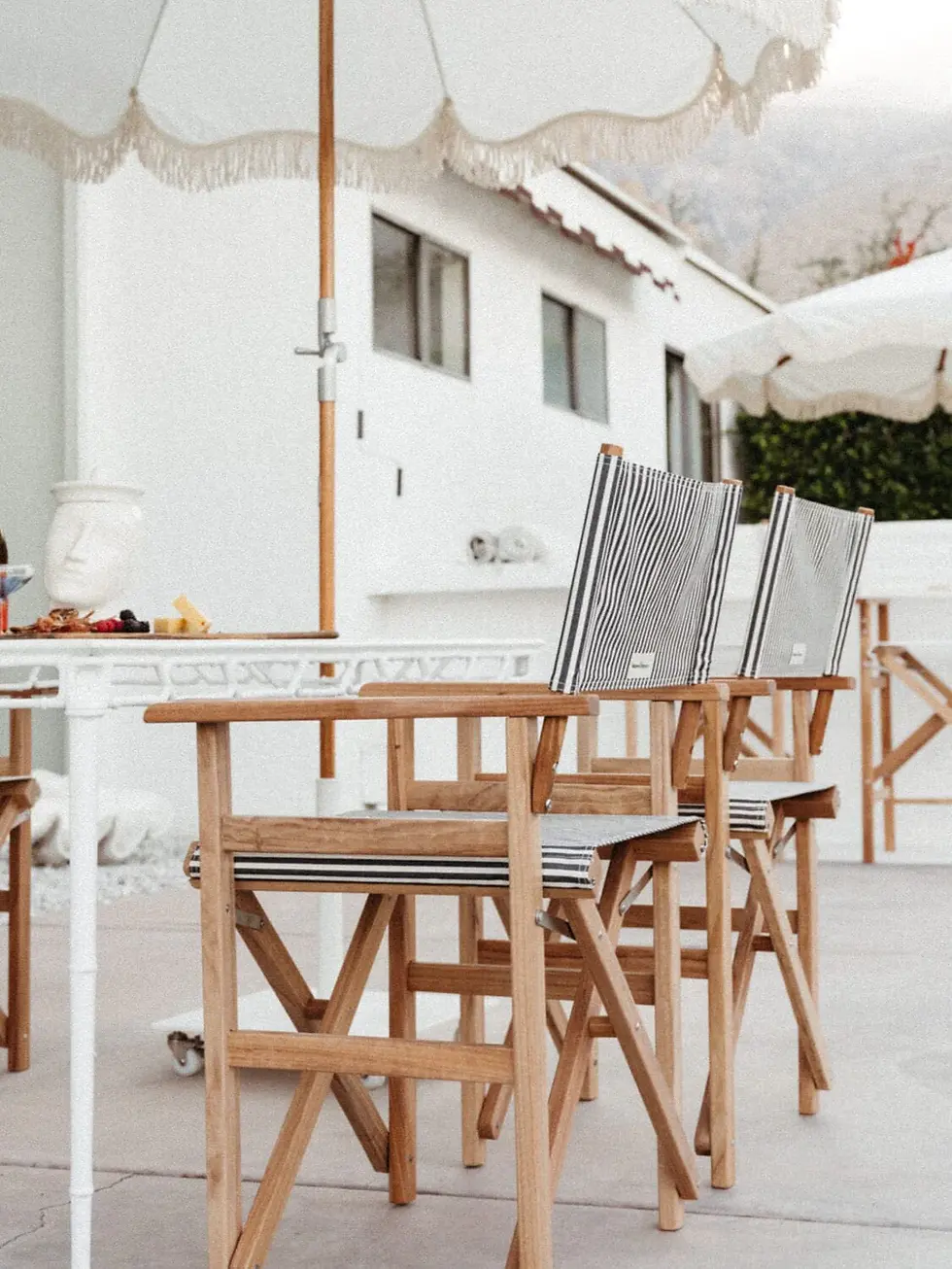 Thumbnail: THE DIRECTORS CHAIR - TABLE HEIGHT - LAUREN'S NAVY STRIPE